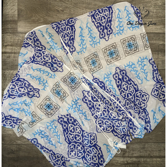 ODIJ Tie Front Beach Coverup Size OS