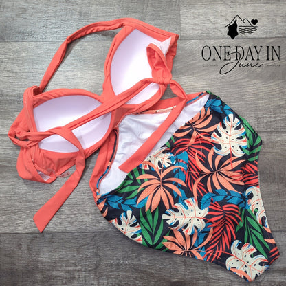 Rxrxcoco Tie Back Cut Out One Piece Swimsuit Size L