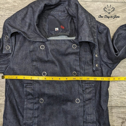 AG Adriano Goldschmied Snap Front Denim Jacket Dark Indigo Moto Size S