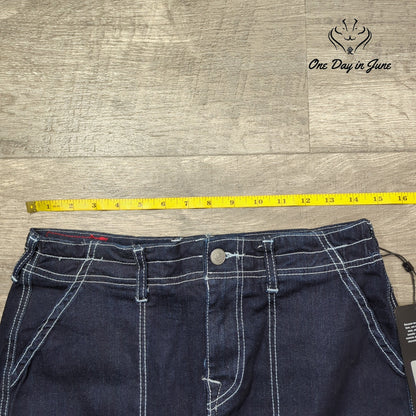 True Religion Denim Cargo Maxi Skirt Dark Wash Big T NWT Size 27 (4)