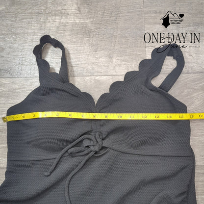 Summermae Maternity Textured Lace Up One Piece Swimsuit Black NWT Size 10