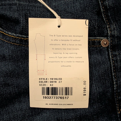 AG Adriano Goldschmied B-Type III Easy Fit Dark Wash Straight NWT Size 42X27