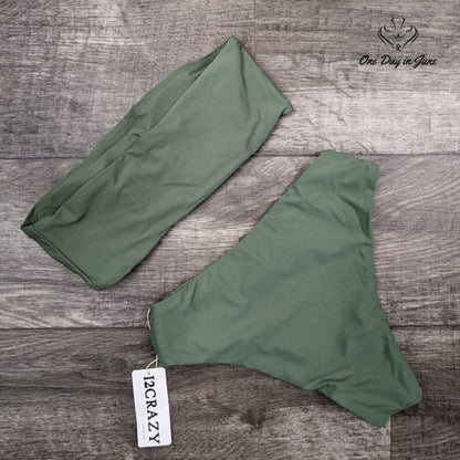 I2Crazy Bandeau Hich Cut Bikini Swimsuit Size S