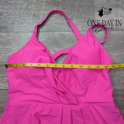 Shekini Cross Front Swimdress One Piece Swimsuit Size M