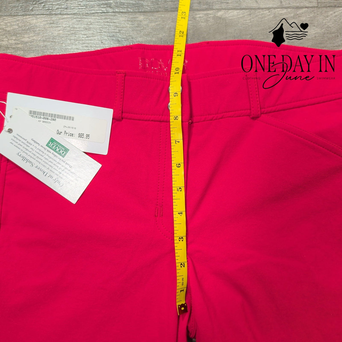 Dover Saddlery Windham Oxford Knee Patch Breeches Red Black NWT Size 6 (28)