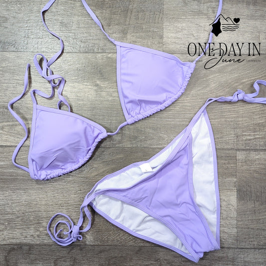 Aleumdr Halter Adjustable Triangle Bikini Swimsuit Size L