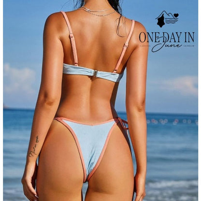 Zaful Underwire Tie Side Cheeky Bikini Swimsuit Size M