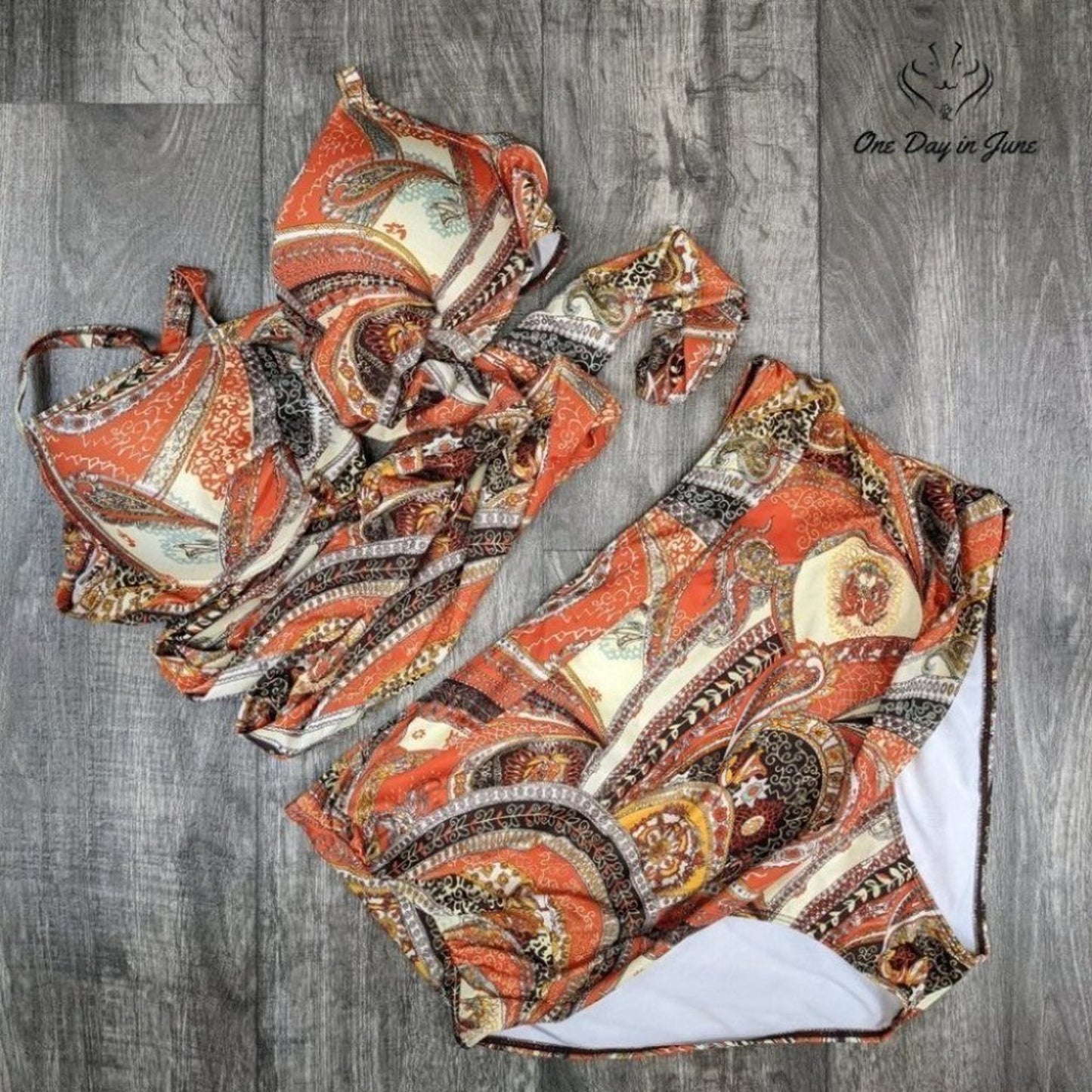 Sea Grove Plus Size High Waist Bandage Bikini Swimsuit Size 5XL