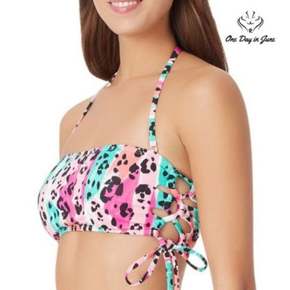 Sugar Beach Animal Bandeau Bikini Top Size L