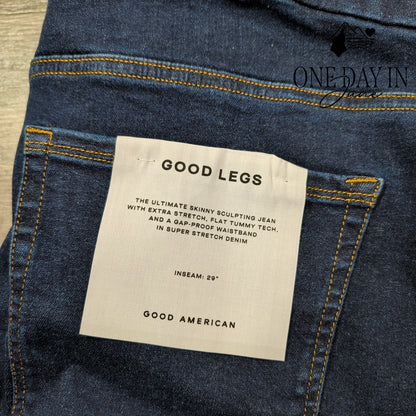 Good American Good Legs Skinny Jeans Deep Blue NWT $159 Size 28-32