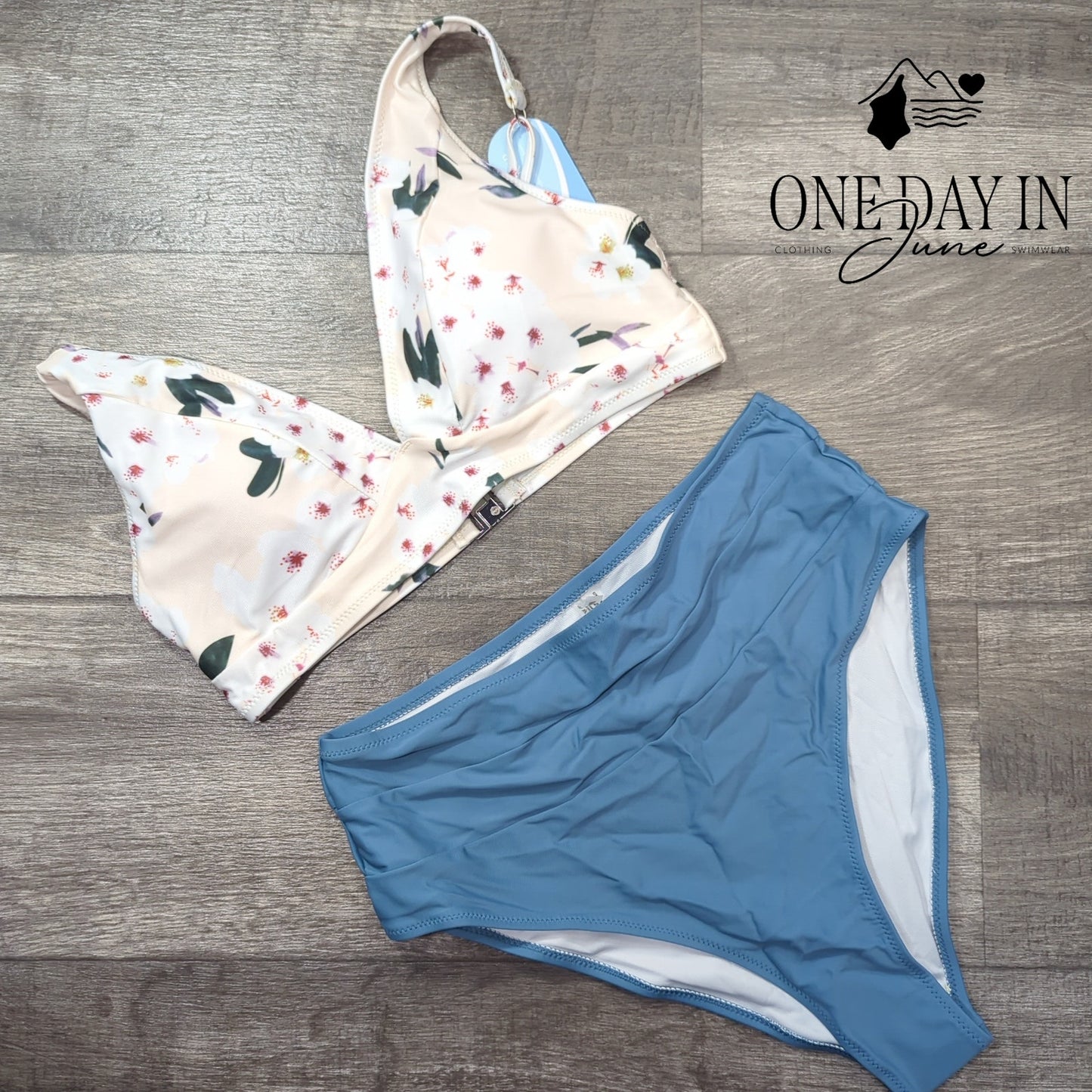 Hilinker High Waist Floral Bikini Swimsuit Size M