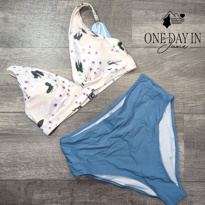 Hilinker High Waist Floral Bikini Swimsuit Size M