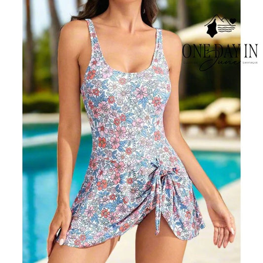 Eomenie Floral Skirted One Piece Swimsuit Size M