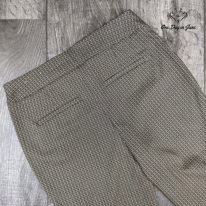 Chico's Square-Print Jacquard Skinny Ankle Pants Size 6R