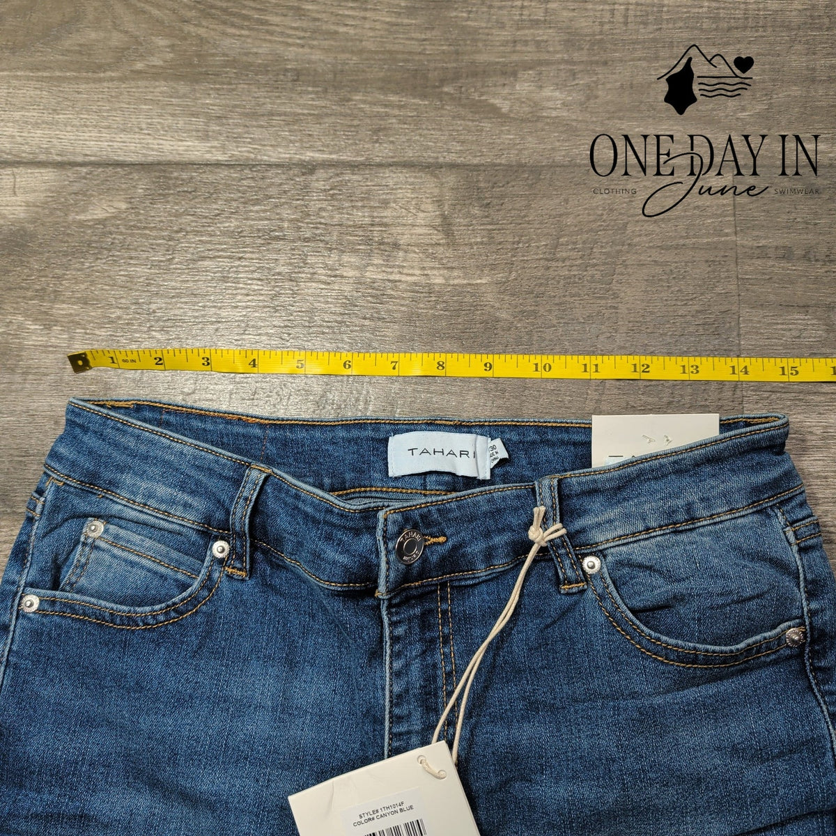 Tahari Belleville Mid Rise Bootcut Jeans Canyon Blue NWT Size 10