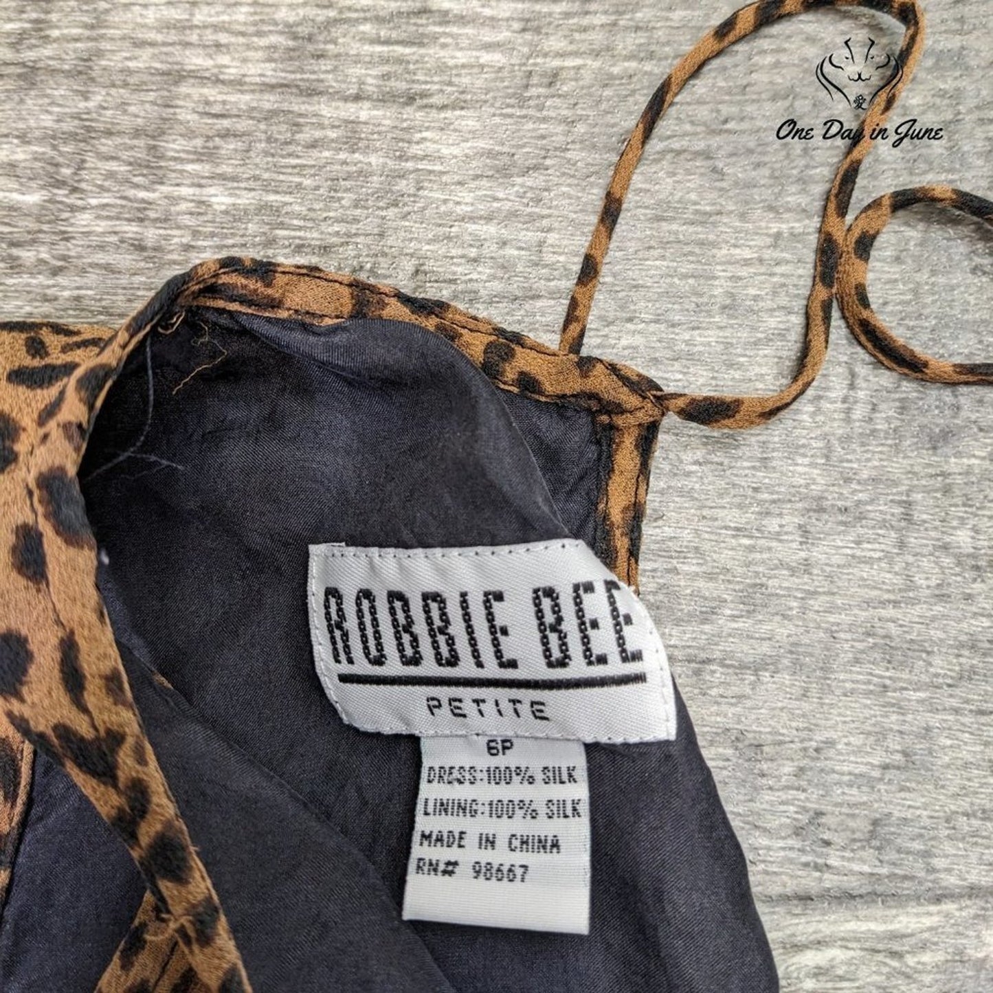 Robbie Bee Petite Sleeveless Animal Print Mini Silk Dress Size 6P