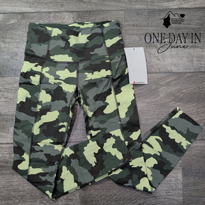 Lululemon Fast Free HR Tight 25" Heritage 365 Camo Crispin Green NWT Size 4
