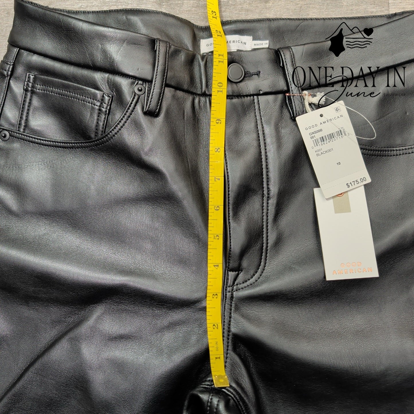 Good American Faux Leather Straight Leg Pants Size 10