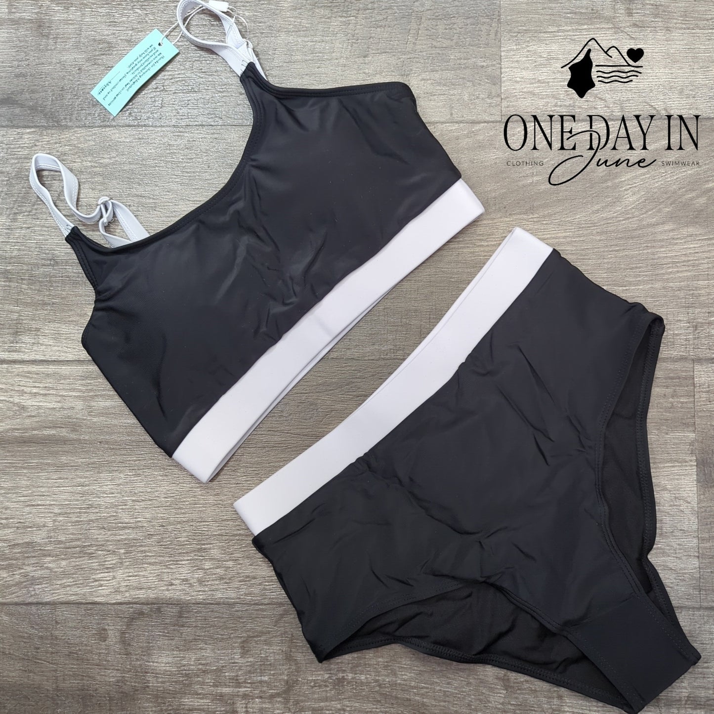 Adisputent High Waist Crop Bikini Swimsuit Size M