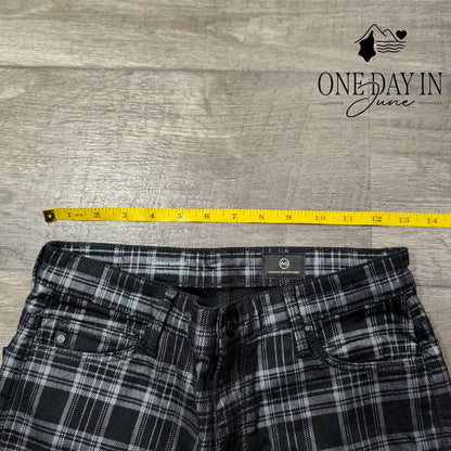 AG Adriano Goldschmied Farrah High Rise Skinny Jeans Black Plaid Size 2 (26)