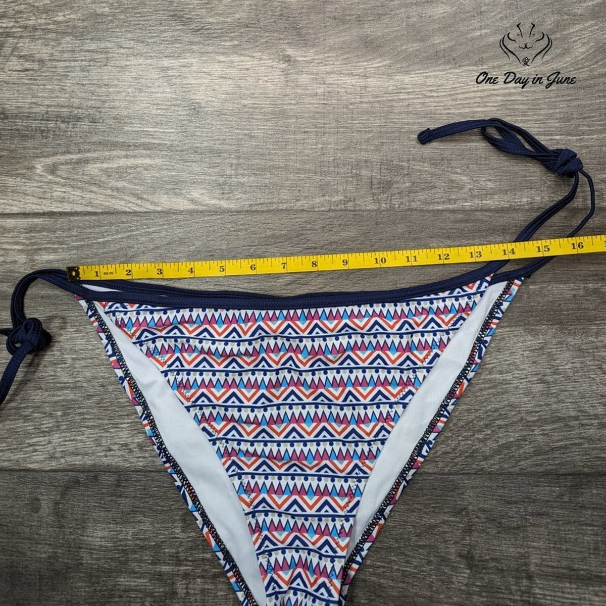 CharmLeaks Tribal Print Tie Side Bikini Bottom Multicolor String Swim Size XL
