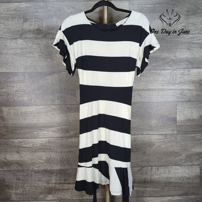 Loft Petite Short Sleeve Striped Mini Dress Size 8P