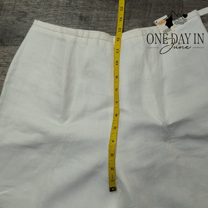 Talbots Irish Linen Women's White Straight Leg Dress Pants NWT Size 8