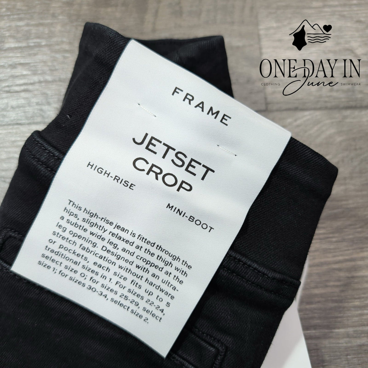 Frame Jetset Crop Mini Boot High Rise Jeans Black NWT Size 0