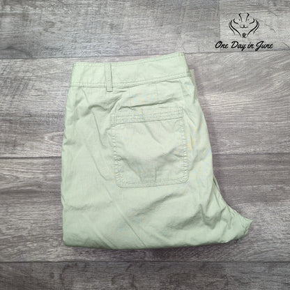 Loft Utility Drawstring Pants Green NWT Cotton Casual Straight Leg Size 12