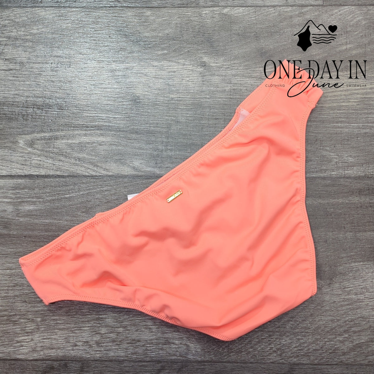 Smart & Sexy Side Ruched Moderate Bikini Bottom Coral Peach NWT Size M