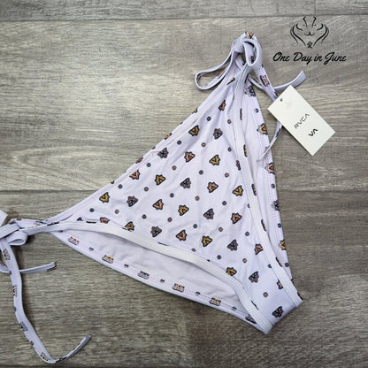RVCA Foulard French Bikini Bottom Lavender Tie Side High Cut NWT Size XL