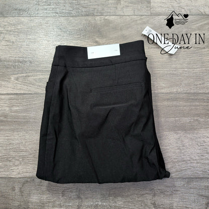 Chico's So Slimming Brigitte High Vent Slim Crop Pants Black NWT Size (10)