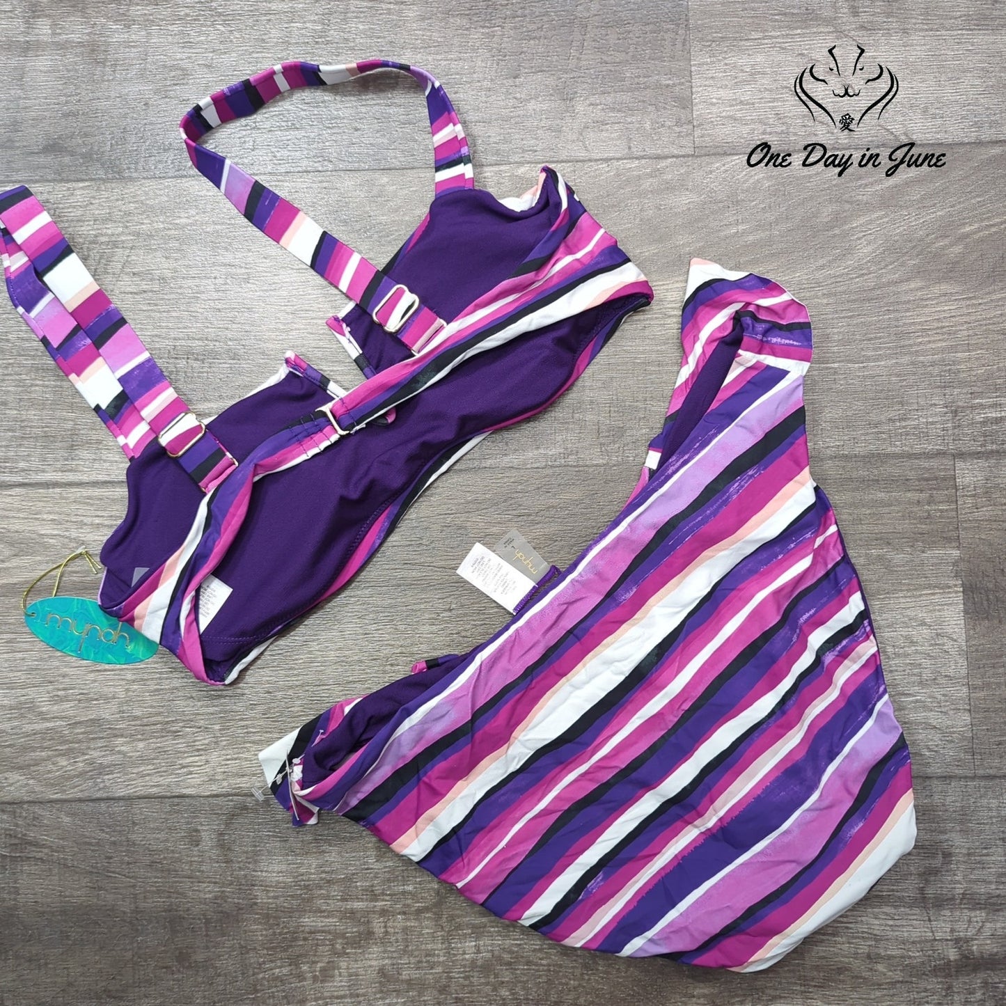 Mynah V Wire Padded Bikini Swimsuit Size L