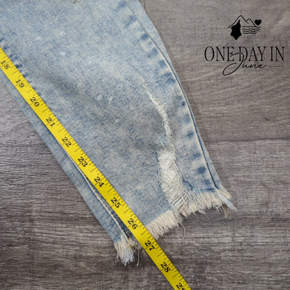 Indigo Rein Juniors High Rise Distressed Ankle Jeans Size 7