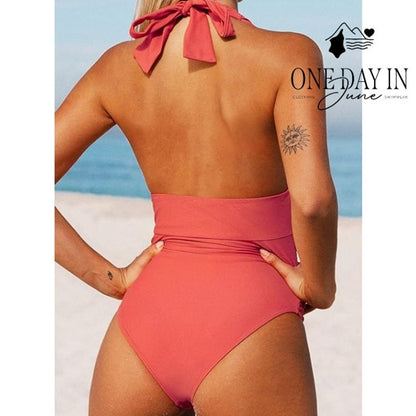 Cupshe Halter Tummy Control One Piece Swimsuit Size XXL