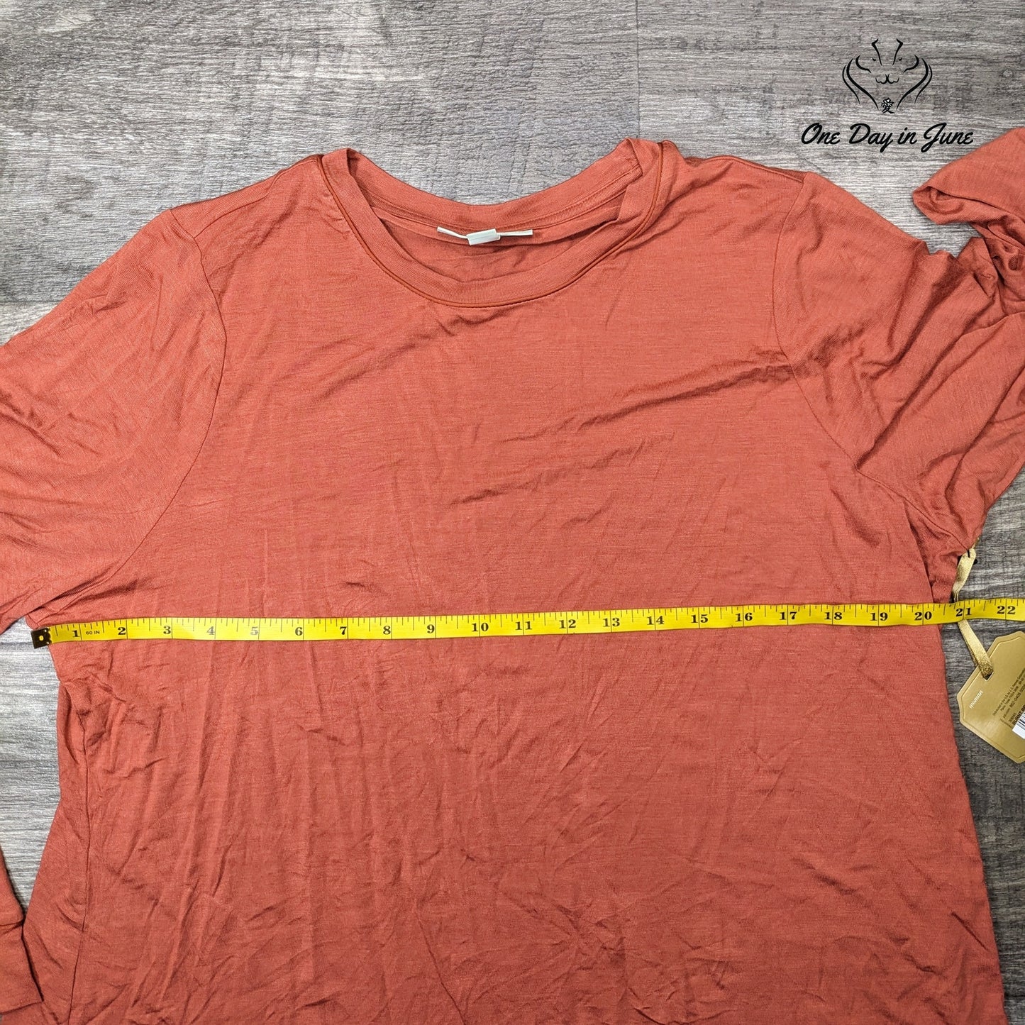 Ryegrass Burnt Brick Long Sleeve Top Size 1X
