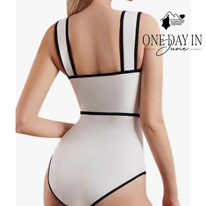 Flaxmaker Bow Front One Piece Swimsuit Size L