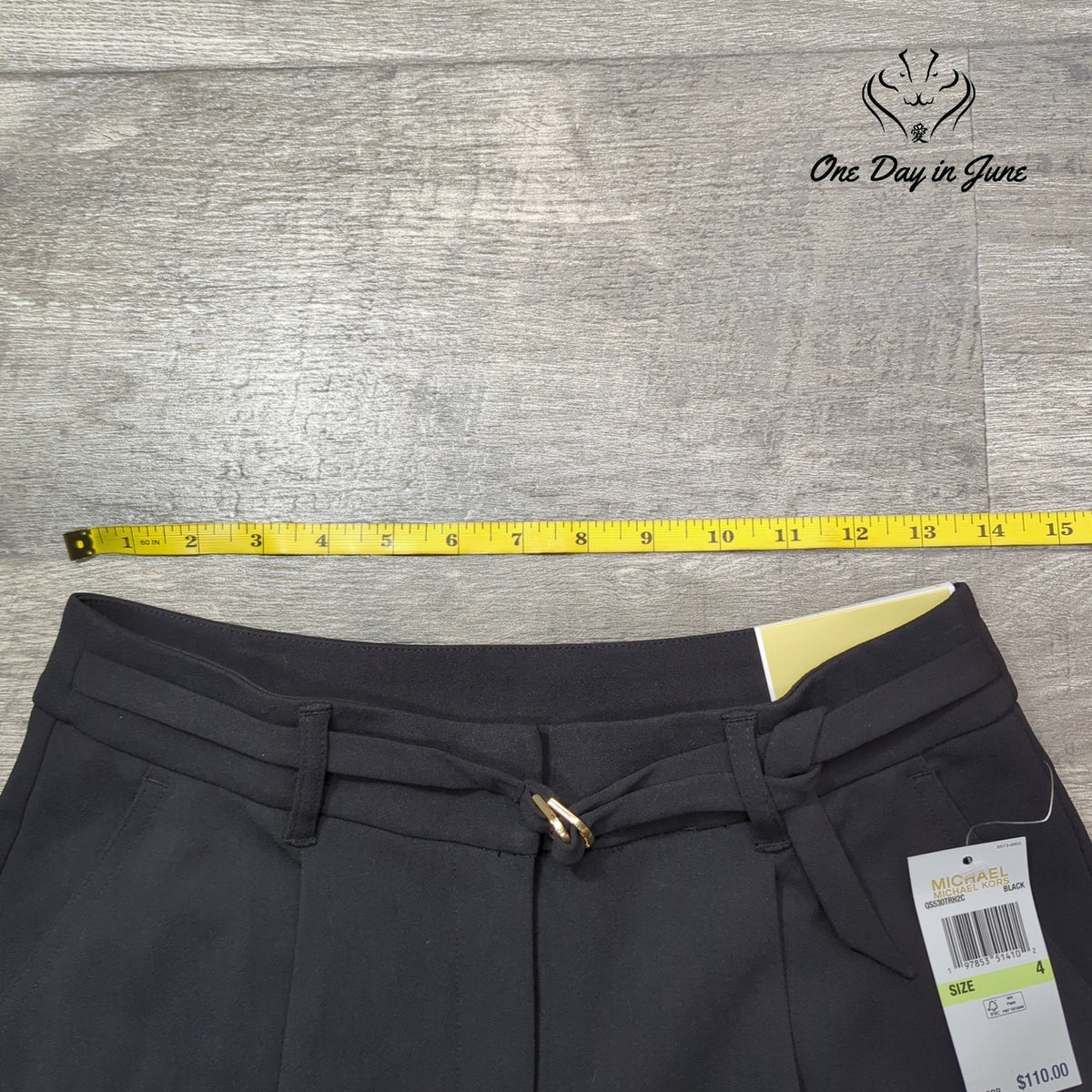 Michael Kors High Rise Wide Leg Cargo Pants Black Belted NWT Size 4
