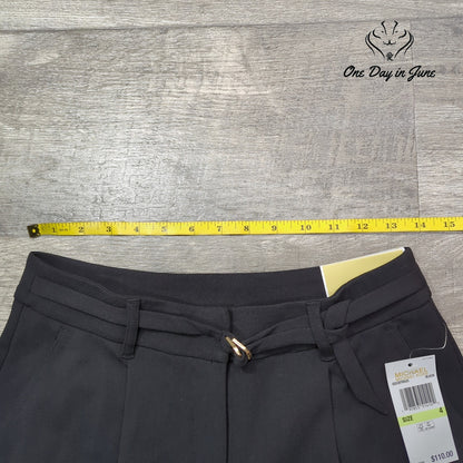 Michael Kors High Rise Wide Leg Cargo Pants Black Belted NWT Size 4