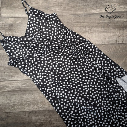 Ruiyige Sleeveless Ruched Polka Dot Dress Size XXL