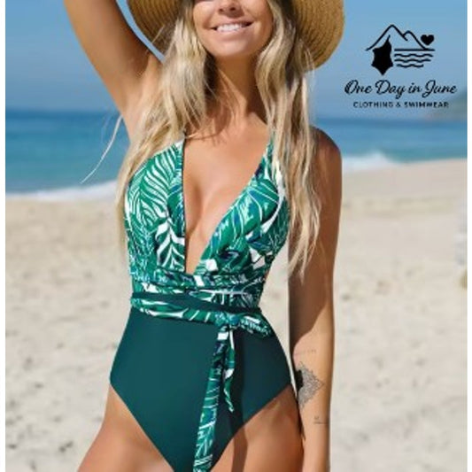 Cupshe Wrap Halter One Piece Swimsuit Size XL