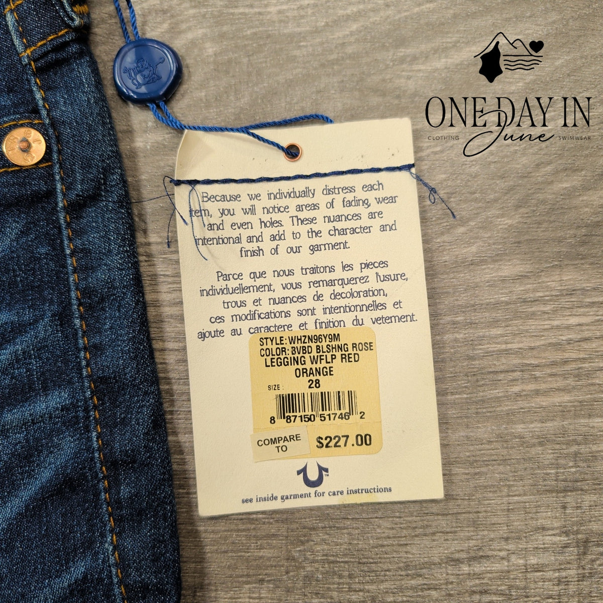 True Religion Legging Flap Skinny Jeans Dark Wash Blue NWT Size 6 (28)