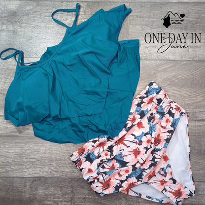 Aleumdr High Waist Flounce Bikini Swimsuit Size XL