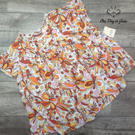 A.n.a Plus Size Short Sleeve Blouse Size 2