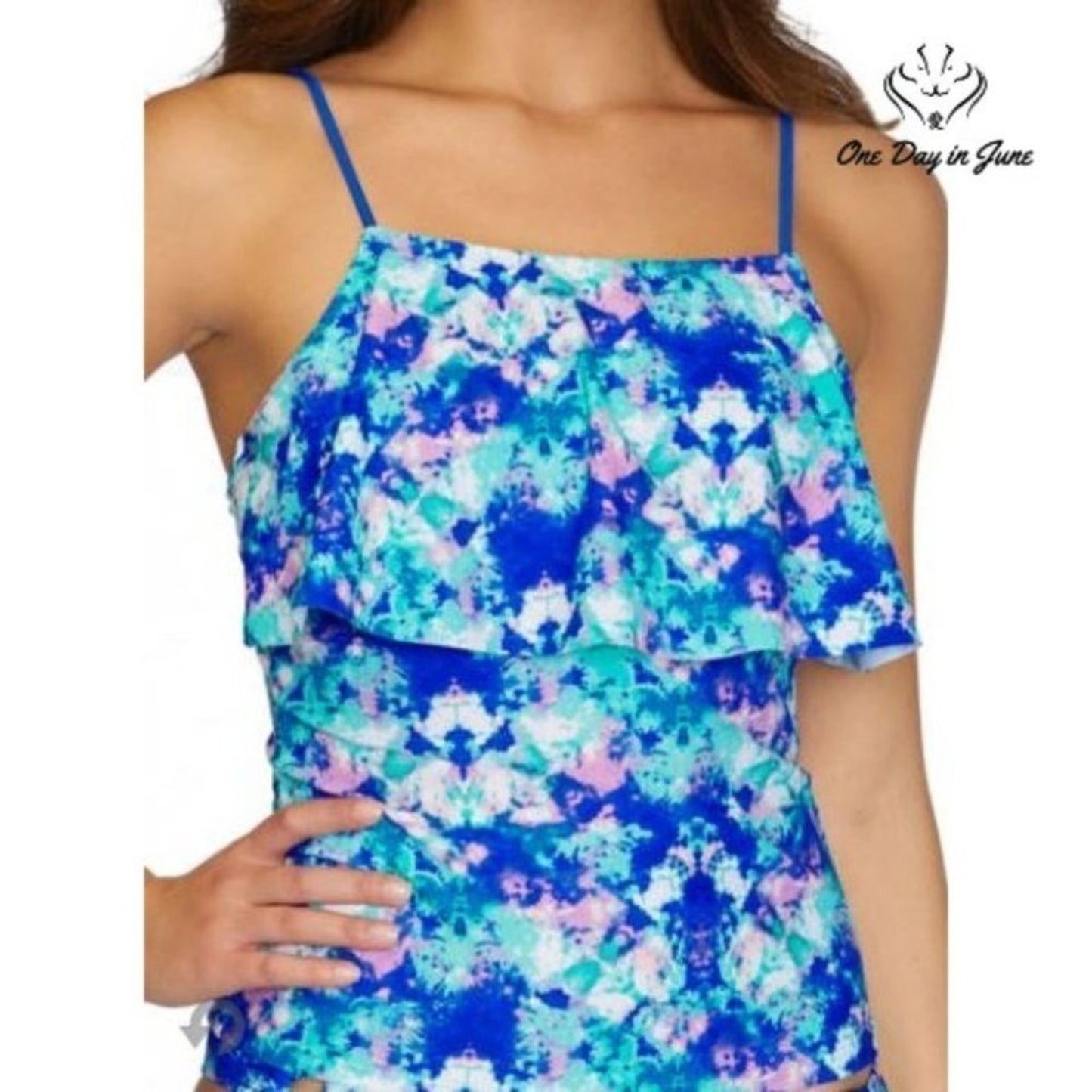 Arizona Jean Co Tie Dye Tankini Top