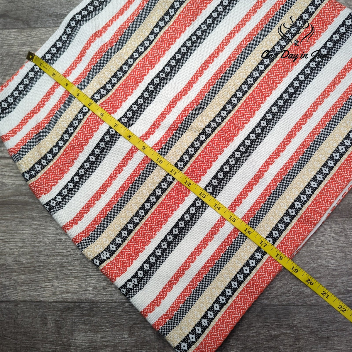 Loft Petite Striped Jacquard Mini Skirt Coral Black Cream Size 6P