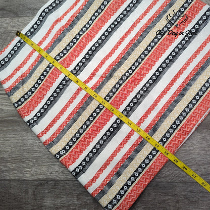 Loft Petite Striped Jacquard Mini Skirt Coral Black Cream Size 6P