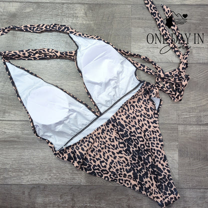 Lilosy Deep V Tie Wrap One Piece Swimsuit Size XL