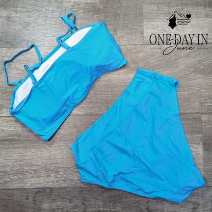 Pink Queen Crop High Waist Bikini Swimsuit Size L