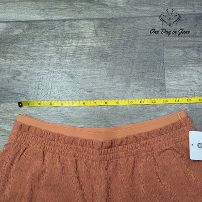 Athleta Echo Wide Crop Pants Tall Terracotta Textured Pull On NWT Size 10T